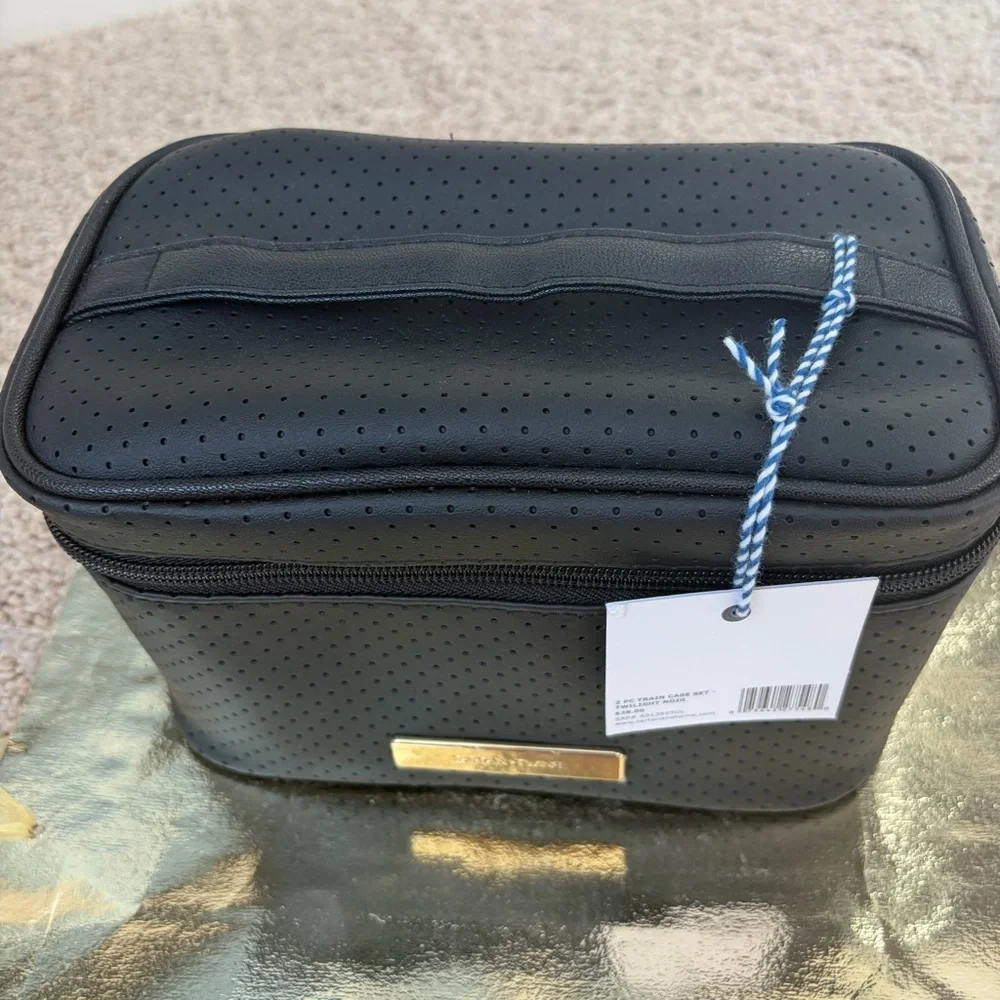 Tartan + Twine Black soft train case Cosmetic Bag two piece set